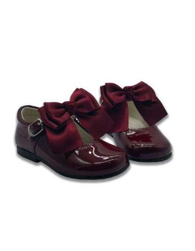MARY JANES IN PATENT CHANTELLE  BOW BAMBI 4199 BURGUNDY