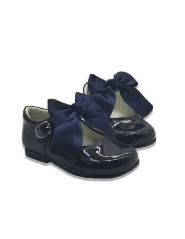 MARY JANES IN PATENT WITH JULIETA BOW BAMBI 4199 NAVY