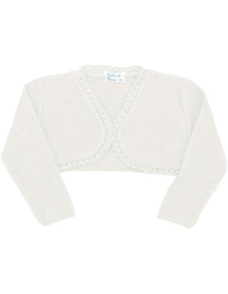 DF3333 BLANCO  CHAQUETA PERLE NIÑA MARCA DULCE DE FRESA