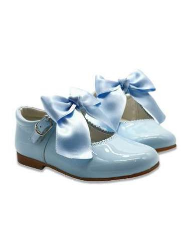 MARY JANES IN PATENT WITH JULIETA BOW BAMBI 4199 BLUE