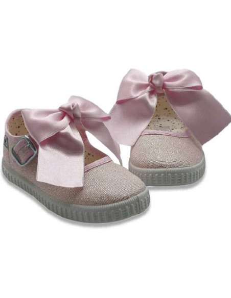 Canvas Mary Jane Javer 6220 pink with bow