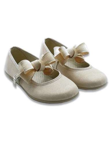 Canvas Mary Jane 850 camel with bow