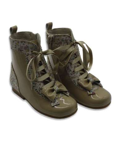 Patent boots combined 4953 camel