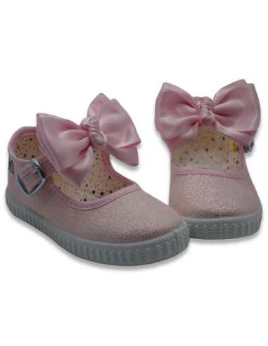 Canvas Mary Jane Javer 6220 pink with bow