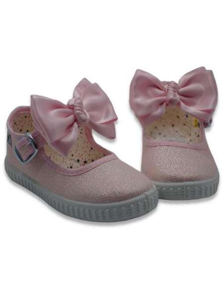 Canvas Mary Jane Javer 6220 pink with bow