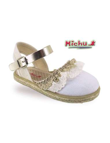 ESPADRILLES CANVAS WITH RUFFLE 8015 WHITE