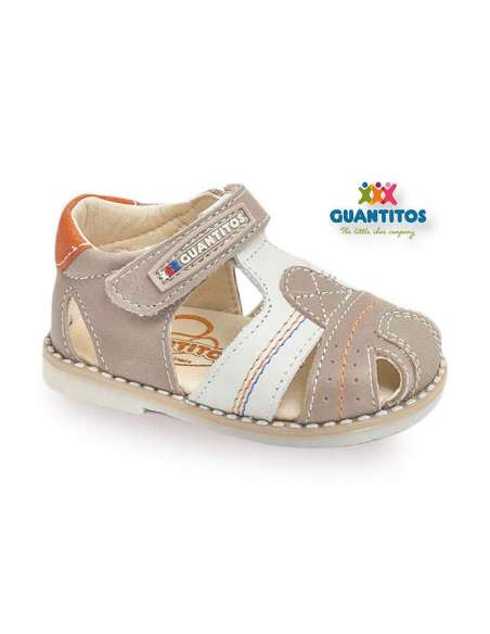 SANDALIA DE NIÑO EN PIEL GUANTITOS ARENA 10-161