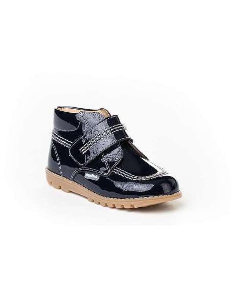 Bota Sport Velcro en Charol AngelitoS 306 Navy