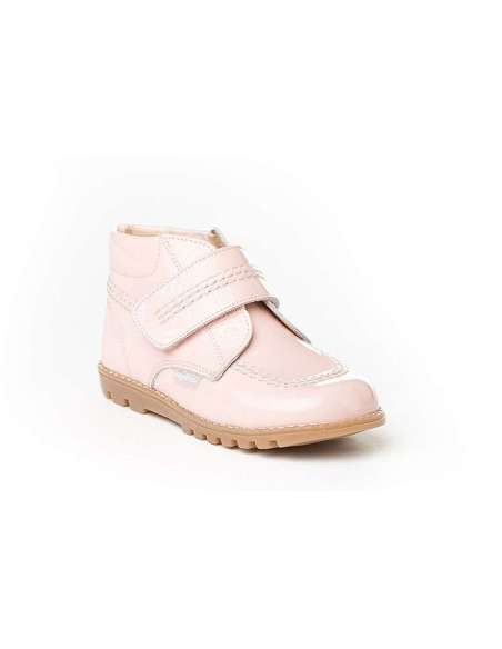 Bota Sport Velcro en Charol AngelitoS 306 Rosa