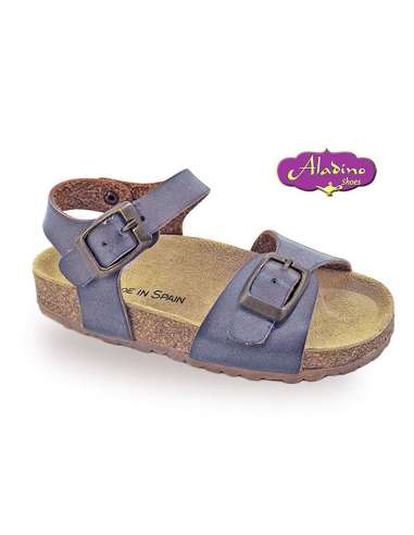 GIRLS SANDALS IN LEATHER  ALADINO 11253 GREY