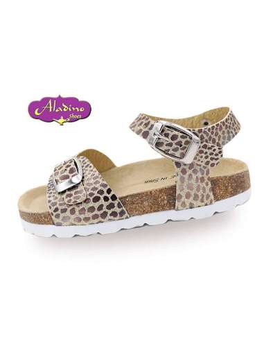 GIRLS SANDALS IN LEATHER  ALADINO 11253 GOLD