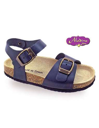 GIRLS SANDALS IN LEATHER  ALADINO 11253 NAVY