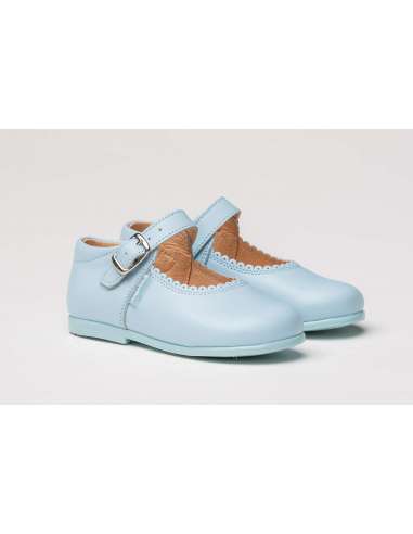 Mary Janes in leather AngelitoS 500 baby blue