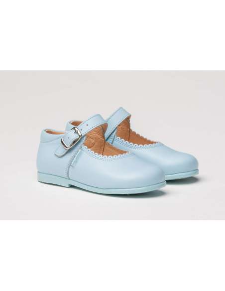 Mary Janes in leather AngelitoS 500 baby blue
