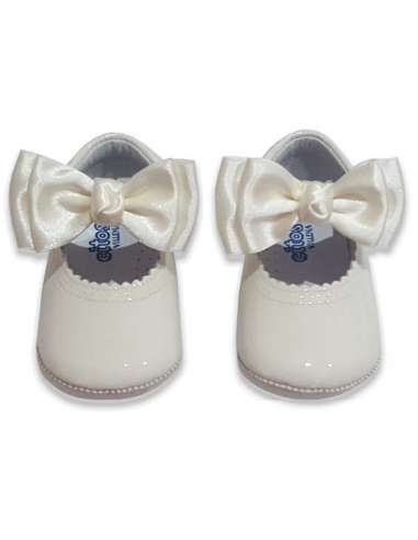 PRAM SHOES IN PATENT CHANTELLE BOW CITOS 712 BEIG