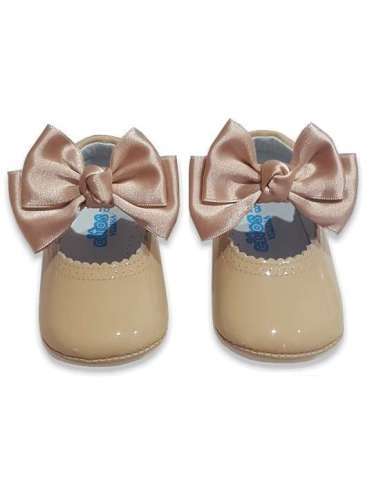 PRAM SHOES IN PATENT BUTTERFLY CITOS 712 CAMEL