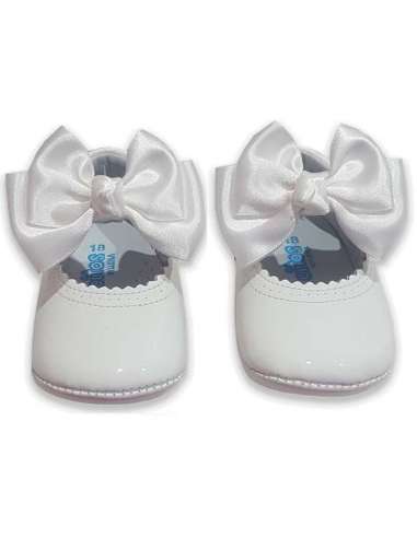 PRAM SHOES IN PATENT BUTTERFLY 712C WHITE