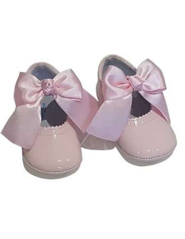 PRAM SHOES IN PATENT EMMA´S BOW 712C PINK