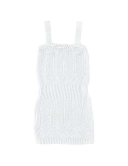 B4102 BLANCO CAMISETA NIÑA TIRANTE PERLE  MARCA BABIDU