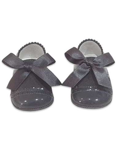 PRAM SHOES IN PATENT AND SUEDE CITOS 2201 DARK GREY