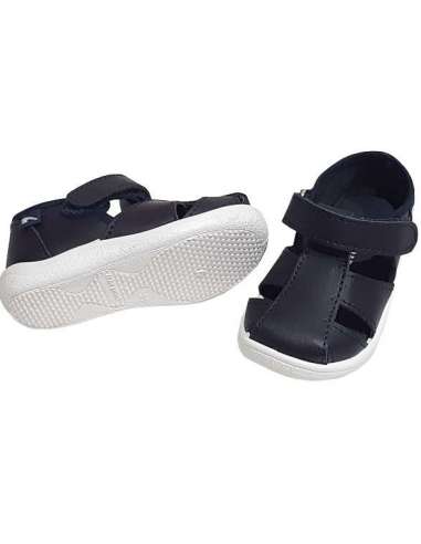 BOYS SANDALS IN LEATHER 8028 NAVY