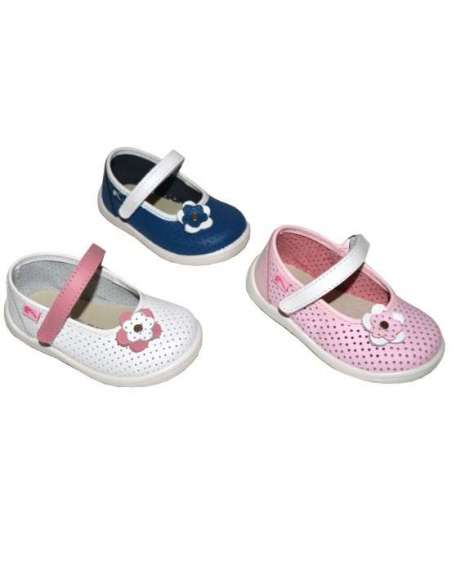 SANDALIA DE NIÑA EN PIEL COMBINADA 8071