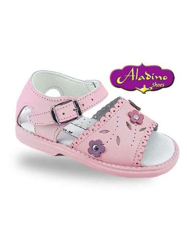 GIRLS SANDALS IN LEATHER COMBINED ALADINO 2173 PINK