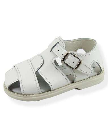 BOYS SANDALS IN LEATHER ALADINO 2174 WHITE