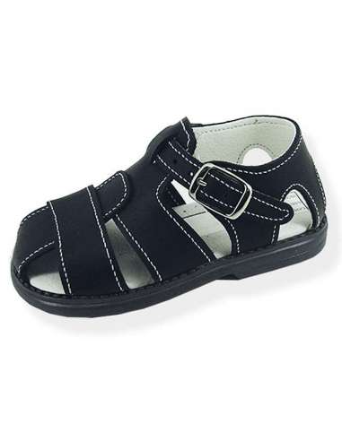 BOYS SANDALS IN LEATHER ALADINO 2174 NAVY