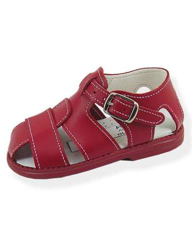 BOYS SANDALS IN LEATHER ALADINO 2174 RED