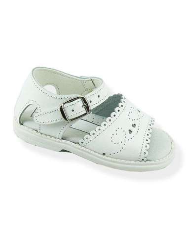 GIRLS SANDALS IN LEATHER ALADINO 2176 WHITE