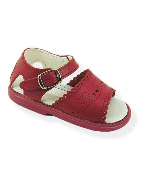 GIRLS SANDALS IN LEATHER ALADINO 2176 RED
