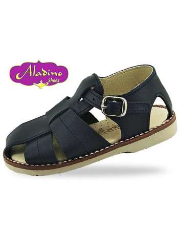 BOYS SANDALS IN LEATHER  ALADINO 51 NAVY
