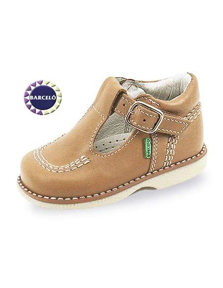 T- BARS KICKERS IN LEATHER BARCELÓ 401 CAMEL