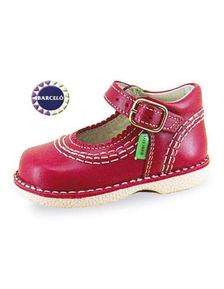 MERCEDITAS TIPO KICKERS DE CALIDAD EN PIEL BARCELÓ 401A ROJO