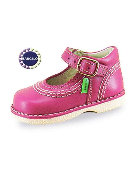 MERCEDITAS TIPO KICKERS DE CALIDAD EN PIEL BARCELÓ 401A FUXIA