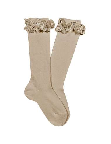 24842 HIGH TOP SOCKS WITH LACE AND BOW BRAND...
