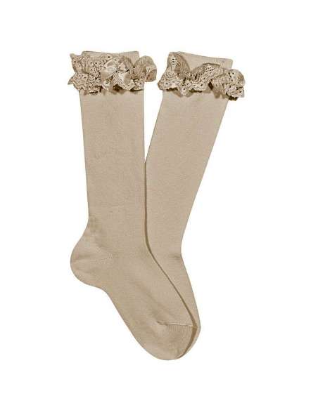 Condor cream lace knee high socks