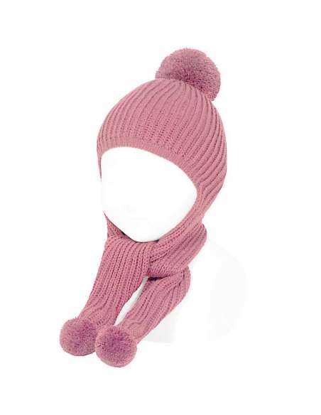 50462011 ROSA PALO GORRO BUFANDA PUNTO INGLES MARCA CONDOR