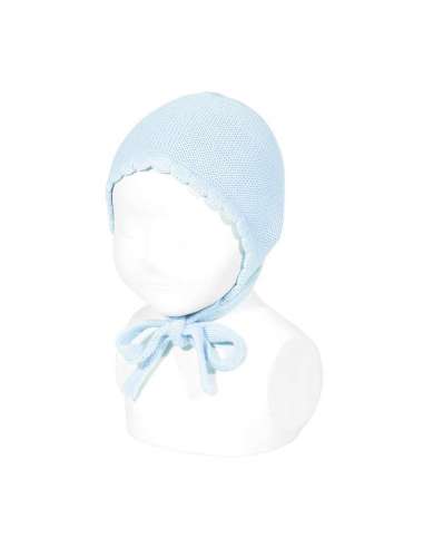 50500010 AZUL BEBE KNITTED BABY BONNET IN COTTON  BRAND CONDOR