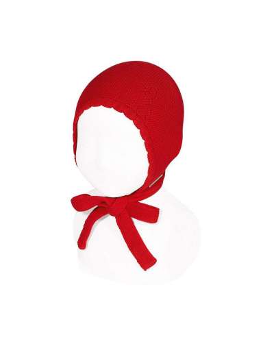 50500010 RED KNITTED BABY BONNET IN COTTON  BRAND CONDOR