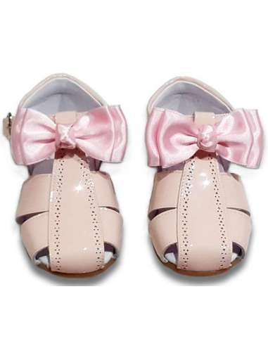 GIRLS SANDALS IN PATENT WITH BOW BAMBI 4985 PINK