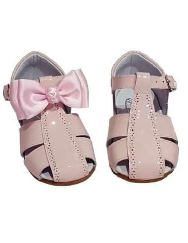 GIRLS SANDALS IN PATENT WITH BOW BAMBI 4985 PINK
