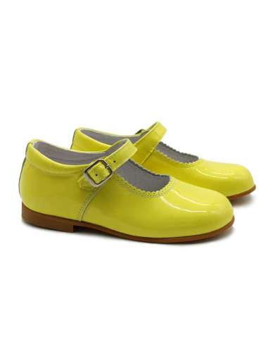 Mary Janes in patent leather Cocoboxi 6270 lemon