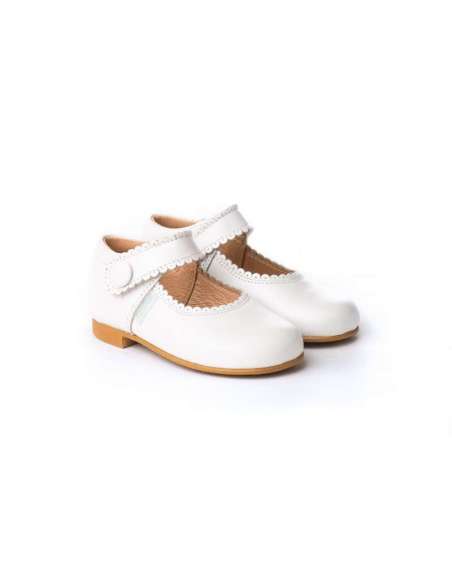 Merceditas en piel AngelitoS 1502 piel blanco