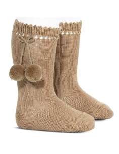 25042 CUERDA  CALCETIN ALTO PERLE CON BORLAS MARCA CONDOR