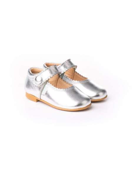 Merceditas en piel AngelitoS 1502 plata