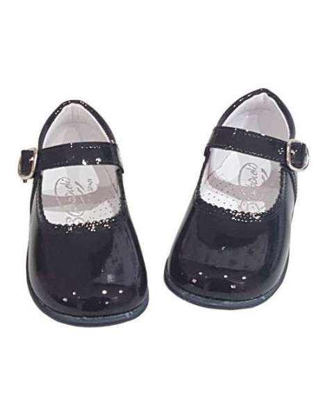 Baby Mary Janes in patent Bambi navy 457