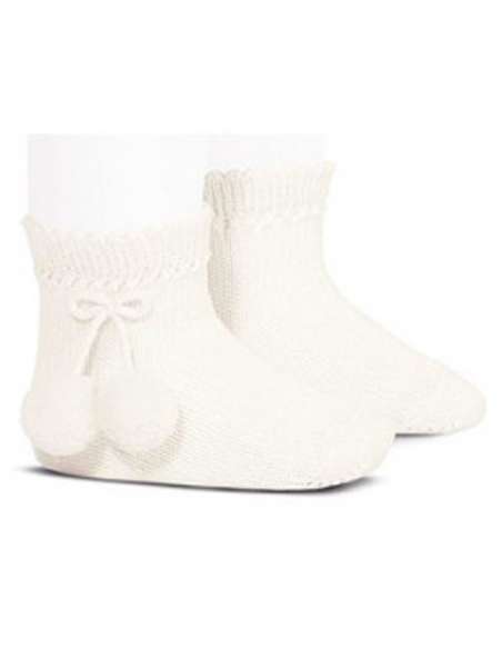25044 303 CAVA  SHORT SOCKS WITH POMPOMS BRAND CONDOR