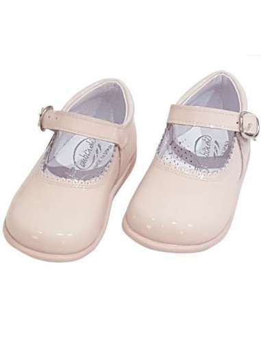 Baby Mary Janes in patent Bambi pink 457